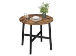 Mid.you , Braun, Schwarz , Metall, Holzwerkstoff , rund , 80x75x80 cm ,