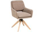 Livetastic , Braun , Holz, Metall, Textil , Eiche, Pappel , massiv, Sperrholz , Füllung: Schaumstoff , 59x89x65 cm , Sitzfläche 360° drehbar , Esszimmer, Esszimmerstühle, Polsterstühle