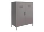 Mid.you , Grau , Metall , Uni , 2 Fächer , 79x100x39 cm , stehend , Kleinmöbel, Kommoden, Highboards