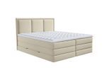 Mid.you , Beige , Textil , H2 + H3 , 7-Zonen , 200x220 cm , Bettkasten, gepolstertes Kopfteil, Stoffauswahl, Topper durchgehend, Wendematratze mit unterschiedlichen Härtegraden, in verschiedenen Größen erhältlich ,