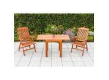 Gardenson , Braun , Holz , Eukalyptusholz , Hartholz , FSC MIX , Tisch ausziehbar, Stuhl klappbar , Gartenmöbel, Balkonmöbel, Balkonmöbel-Sets