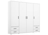 Rauch Möbel , Weiß , Holzwerkstoff , 5 Fächer , 4 Schublade(n) Schubladen , 187x194x53 cm , Blauer Engel, BQ - Bündnis für Qualität, Made in Germany ,