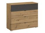 Rauch Möbel , Schwarz, Eiche Artisan , Holzwerkstoff , 4 Schublade(n) Schubladen , 80x81x42 cm , Blauer Engel, BQ - Bündnis für Qualität, Made in Germany ,