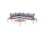 Ambia Garden , Braun, Weiß, Eichefarben , Metall , 157x65x226 cm , Grüner Punkt, Europäischer Sicherheitsstandard , geeignet für Balkon , Gartenmöbel, Gartenmöbel-Sets, Gartengarnituren