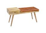 Mid.you , Braun , Holz , Mangoholz , massiv , 100x52 cm , Esszimmer, Bänke, Polsterbänke