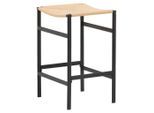 Livetastic , Schwarz, Beige , Holz, Metall , Rattan , massiv , 45x66x40 cm , Esszimmer, Barmöbel, Barhocker