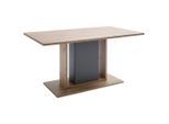 Mid.you , Grau, Eichefarben , Holzwerkstoff , rechteckig , 77x90x160 cm , Esszimmer, Esszimmertische, Esstische, Holztische, Esstische Holz