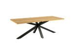 Mid.you , Eichefarben , Metall , Eiche , furniert , rechteckig , 220x75.5x90 cm , Esszimmer, Esszimmertische, Esstische, Holztische, Esstische Holz
