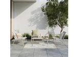 Gartenset Bianco Beige/Teakfarben 4-teilig
