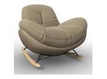 Schaukelsessel Elea Beige Lederlook/Chenille