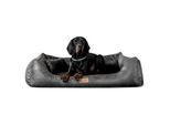 Tierlando ALBERTO ORTHO Orthopädisches Hundebett mit Velours Vintage schwarz/ graphit 80 cm, 22 cm, 60 cm