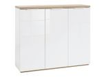 Carryhome Schuhschrank Mundi, Weiß, Eiche, Holzwerkstoff, 8 Fächer, 120x102x35 cm, FSC Mix, stehend, Garderobe, Schuhaufbewahrung, Schuhschränke