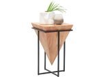 Ambia Home Beistelltisch, Natur, Schwarz, Holz, Metall, Akazie, massiv, quadratisch, eckig, 36x56x36 cm, Wohnzimmer, Wohnzimmertische, Beistelltische, Beistelltische Metall