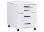 Carryhome Rollcontainer, Weiß, Holzwerkstoff, 4 Schublade(n) Schubladen, 43x56x60 cm, Arbeitszimmer, Container, Rollcontainer