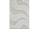 Monee Bild, Beige, Kunststoff, Textil, Holzwerkstoff, Abstraktes, rechteckig, 80x120 cm, 3D-Effekt, Bilder und Zubehör, Wandbilder, Sonstige Wandbilder