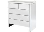Mid.you Kommode, Klar, Glas, Holzwerkstoff, 5 Schublade(n) Schubladen, 90x90x40 cm, Wohnzimmer, Kommoden & Sideboards, Kommoden