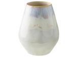 Costa Nova Vase, Weiß, Keramik, rund, 19.6 cm, Handmade in Europe, handgemacht, Dekoration, Vasen, Keramikvasen