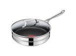 Tefal Schmorpfanne Jamie Oliver Cook Smart, Chrom, Metall, backofengeeignet,backofengeeignet, besonders hoher Rand, antihaftbeschichtet, Kochen, Pfannen, Bratpfannen