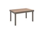 Ambia Garden Gartentisch mit Auszug, Braun, Metall, Kunststoff, rechteckig, eckig, 135x270x75 cm, ausziehbar, Gartenmöbel, Gartentische, Gartentische ausziehbar