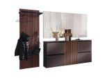 Moderano Garderobe, Braun, Nussbaum, Holz, Holzwerkstoff, 3-teilig, Kernnussbaum, furniert, 250x200x30 cm, Garderobe, Garderoben-Sets & Serien, Garderoben-Sets