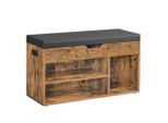 Boxxx Garderobenbank Vasagle, Braun, Schwarz, Textil, Vintage, 1-2-Sitzer, Füllung: Schaumstoff, 80x44x30 cm, Truhe im Sitz, abwischbar, Garderobe, Garderobenbänke, Garderobenbänke