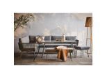 Ambia Garden Dining-Loungeset , Grau , Metall, Kunststoff, Glas, Textil , 5-teilig , Füllung: Schaumstoff,Polyester , 252x190 cm , Tisch mit Glasplatte, Hocker umfunktionierbar zu Tisch , Gartenmöbel, Gartengarnituren, Gartenmöbel-Sets