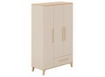 Paidi Kinderkleiderschrank Malio, Natur, Beige, Holzwerkstoff, 5 Fächer, 1 Schublade(n) Schubladen, 123.5x202.9x55.6 cm, Blauer Engel, Goldenes M, Typenauswahl, Beimöbel erhältlich, Kinder- & Jugendzimmer, Kindermöbel, Kinderkleiderschränke