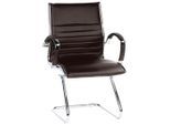 Mid.you , Chromfarben, Dunkelbraun , Metall , Echtleder,Kombination Echtleder/Lederlook , 62x94x46 cm , ergonomische Rückenlehne , Büromöbel, Bürostühle, Besucherstühle