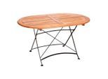 Gardenson , Naturfarben , Holz, Metall , Eukalyptusholz , massiv , oval , 90x75x140 cm , FSC MIX , klappbar ,