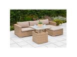 Gardenson , Naturfarben , Glas , Füllung: Schaumstoff,Schaumstoff , links montierbar, rechts montierbar , 215x140 cm , Tisch höhenverstellbar, Stauraum , Gartenmöbel, Loungemöbel, Loungegarnituren