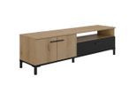 Mid.you , Schwarz, Eichefarben , Holzwerkstoff , Holzoptik , 1 Fächer , 1 Schublade(n) Schubladen , 160x47x40 cm , ISO 9001, Pefc, DIN EN ISO 14001, DIN EN ISO 9001, Made in EU, Made in Europe , Kabeldurchlass ,