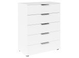 Rauch Möbel , Weiß, Chromfarben , Holzwerkstoff , 5 Schublade(n) Schubladen , 80x100x42 cm , Blauer Engel, BQ - Bündnis für Qualität, Made in Germany ,
