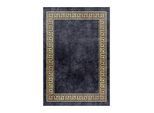 Möbelix , Schwarz, Goldfarben , Textil , Bordüre , rechteckig , 80x250 cm , Oeko-Tex® Standard 100 , für Fußbodenheizung geeignet, schmutzabweisend, für Hausstauballergiker geeignet, lichtunempfindlich, antistatisch, waschbar, pflegeleicht, strapazierfähig, leicht zusammenrollbar , Teppiche & Böden, Teppichläufer & Vorleger