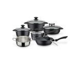 GSW , Schwarz , Metall , 16 cm , 1.4 l , ISO 9001 , backofengeeignet, hitzebeständige Griffe, rostfrei, hitzebeständig, optimale Wärmeverteilung, leichte Reinigung,mit Dampfablass, backofengeeignet , Kochen & Essen, Töpfe, Kochtopfsets