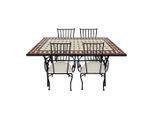 Ambia Garden , Creme, Schwarz, Dunkelrot , Metall, Keramik , 80x75x140 cm , Grüner Punkt, Europäischer Sicherheitsstandard , geeignet für Balkon , Gartenmöbel, Gartenmöbel-Sets, Gartengarnituren