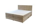 Mid.you , Beige , Textil , H2 , 180x200 cm , Bettkasten, gepolstertes Kopfteil, Federkernmatratze ,