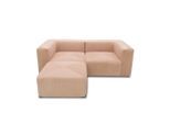 Mid.you , Rosa, Roségold , Textil , seitenverkehrt montierbar, L-Form , 216x193 cm , Made in EU, FSC MIX , erweiterbar, planbar, Rücken echt, Armteil links, Armteil rechts ,