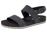 Sandale TIMBERLAND "Malibu Waves 2Band Sandal", Damen, Gr. 41,5, schwarz (schwarz, nubuck), Leder, Schuhe Sandale