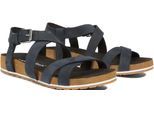 Sandale TIMBERLAND "MALIBU WAVES BACKSTRAP SANDAL", Damen, Gr. 37,5, schwarz, Leder, Schuhe Sandale, aus Leder