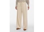 Schlupfhose VILA "VICLUA HW WIDE PANTS-NOOS", Damen, Gr. S (36), N-Gr, beige (feather gray), Milano Rib, Obermaterial: 95% Polyester, 5% Elasthan, unifarben, relaxed fit normal, Hosen Schlupfhose, Materialmix