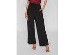 Schlupfhose VILA "VICLUA HW WIDE PANTS-NOOS", Damen, Gr. S (36), N-Gr, schwarz (schwarz beauty), Milano Rib, Obermaterial: 95% Polyester, 5% Elasthan, unifarben, relaxed fit normal, Hosen Schlupfhose, Materialmix