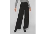 Anzughose VILA "VIVARONE HW WIDE PANT - NOOS", Damen, Gr. 44 (XXL), N-Gr, schwarz, Milano Rib, Obermaterial: 69% Polyester, 29% Viskose, 2% Elasthan, unifarben, relaxed fit knöchellang, Hosen Anzughose, Materialmix, slim fit