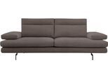 3,5-Sitzer CALIA ITALIA "Toby Wing, 228 cm breit, italienisches Designsofa, Megasofa", grau (tortora quebec), B:228cm H:90cm T:113cm, Synthetische Faser (100% Polyester), Sofas, 3 5-Sitzer, inkl. Sitztiefenverstellung und Armteilfunktion, Füße in Schwarz matt