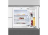 EXQUISIT Einbaukühlschrank "UKS140-V-FE-010D", Energieeffizienz: D, silber (weiß), Rechtsanschlag, wechselbar, Kühlschränke, Ideal zum Unterbauen in die Küchenzeile für kleine Küchen, Büroküchen, Einbaukühlschrank