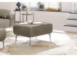 Polsterhocker W.SCHILLIG "run", beige (ecru w82), B:75cm H:46cm T:60cm, Flachgewebe W82 Q2 (74% Polyacryl, 26% Polyester), Hocker, Polsterhocker, mit elegantem Holzsockel, Füße in Silber matt, Breite 75 cm