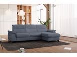 Ecksofa SIT & MORE "Astoria L-Form", blau (graublau), B:260cm H:91cm T:175cm, 100% Polyester, Sofas, Ecksofa, wahlweise mit motorischer Relaxfunktion