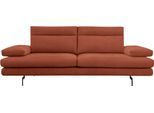 3,5-Sitzer CALIA ITALIA "Toby Wing, 228 cm breit, italienisches Designsofa, Megasofa", rot (rosso quebec), B:228cm H:90cm T:113cm, Synthetische Faser (100% Polyester), Sofas, 3 5-Sitzer, inkl. Sitztiefenverstellung und Armteilfunktion, Füße in Schwarz matt