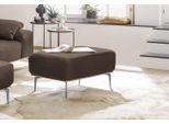 Polsterhocker W.SCHILLIG "run", braun (chocolate w82), B:75cm H:46cm T:60cm, Flachgewebe W82 Q2 (74% Polyacryl, 26% Polyester), Hocker, Polsterhocker, mit elegantem Holzsockel, Füße in Silber matt, Breite 75 cm