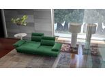 3,5-Sitzer CALIA ITALIA "Toby Wing, 228 cm breit, Designsofa mit erstklassigem Sitzkomfort", grün (verde mario), B:228cm H:90cm T:113cm, Mikrofaser mit Nubuk Optik (100% Polyester), Sofas, 3 5-Sitzer, inklusive Sitztiefenverstellung, Füße in Chrom glänzend