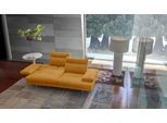 3-Sitzer CALIA ITALIA "Toby Wing, 208 cm breit, Designsofa mit hohem Sitzkomfort", orange (senape bull), B:208cm H:90cm T:113cm, Leder BULL (100% Leder), Sofas, 3-Sitzer, inklusive Sitztiefenverstellung, Füße in Chrom glänzend